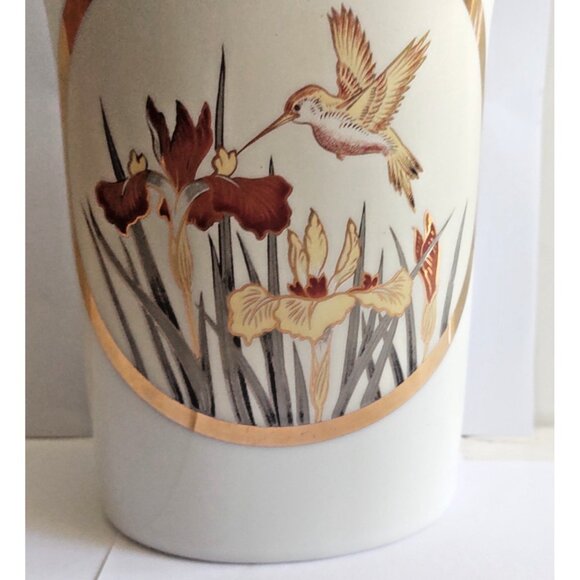 Bone China Hand Painted Pillow Vase by Chokin Japan 6" tall - Picture 6 of 9